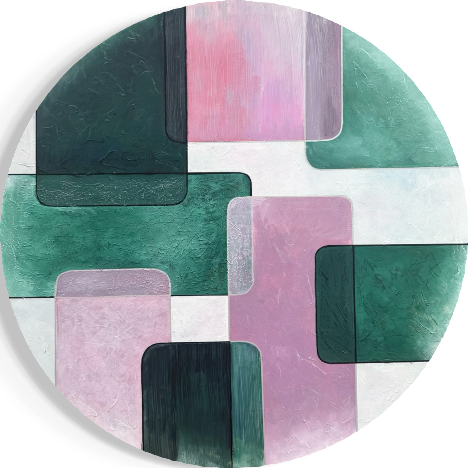WHERE ROSE MEETS EMERALD Tori Grin Original painting for sale