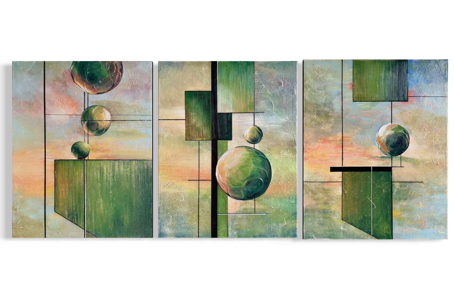 THE SPACE WITHIN - TRIPTYCH Tori Grin Original painting for sale