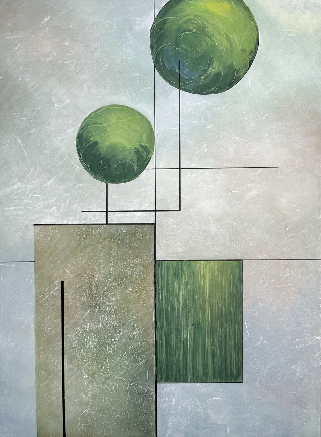 GREEN ACCENT Tori Grin Original painting for sale