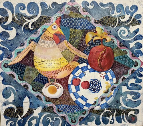 Still Life with a Hen by Li-Safi Mariya, Painting for Sale on Select