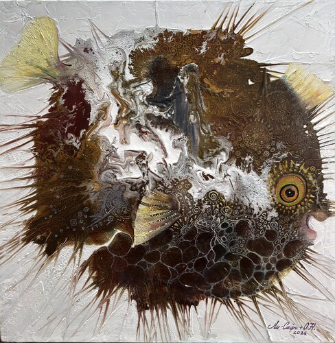 The Fugu Fish by Li-Safi Mariya, Painting for Sale on Select