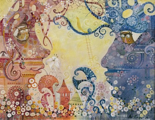 Owls by Li-Safi Mariya, Painting for Sale on Select