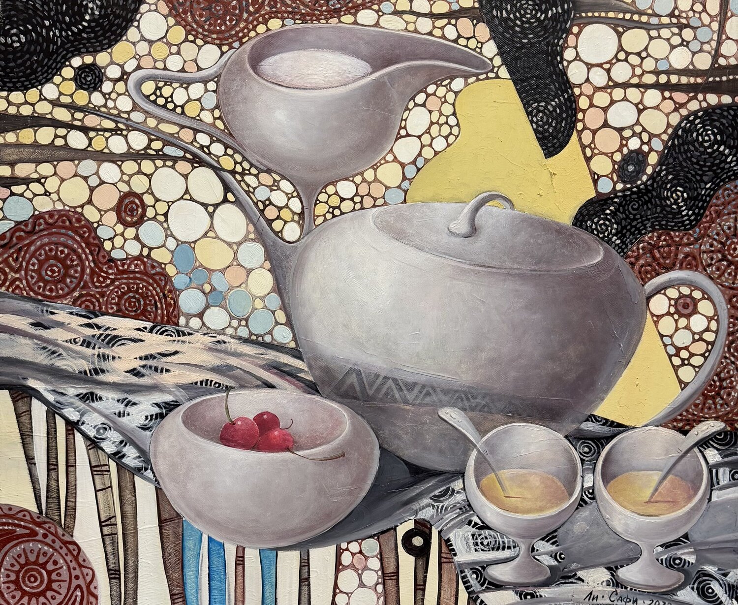 White coffee set Li-Safi Mariya Original painting for sale
