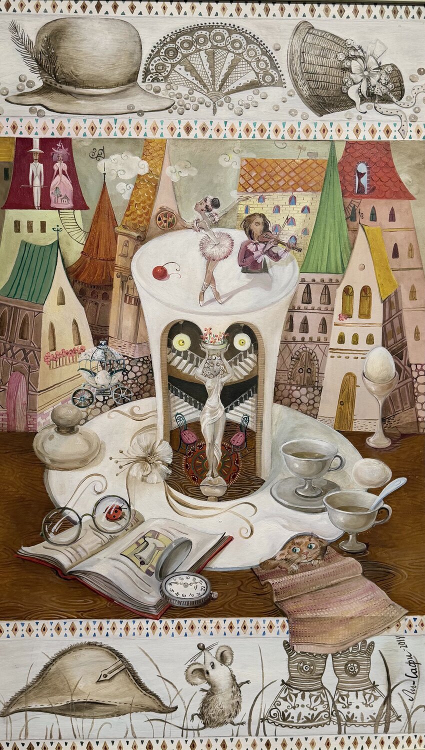 It’s All in the Hat: The Secret Theater of Dreams Li-Safi Mariya Original painting for sale