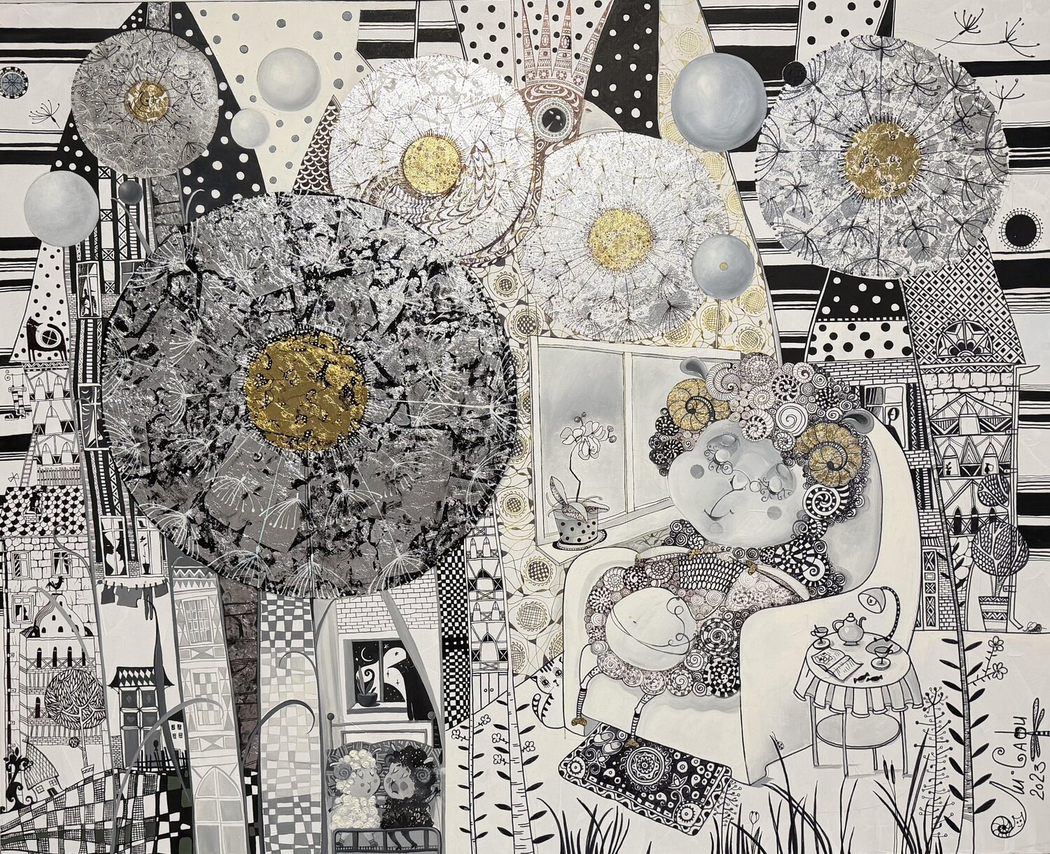 Dandelions Li-Safi Mariya Original painting for sale