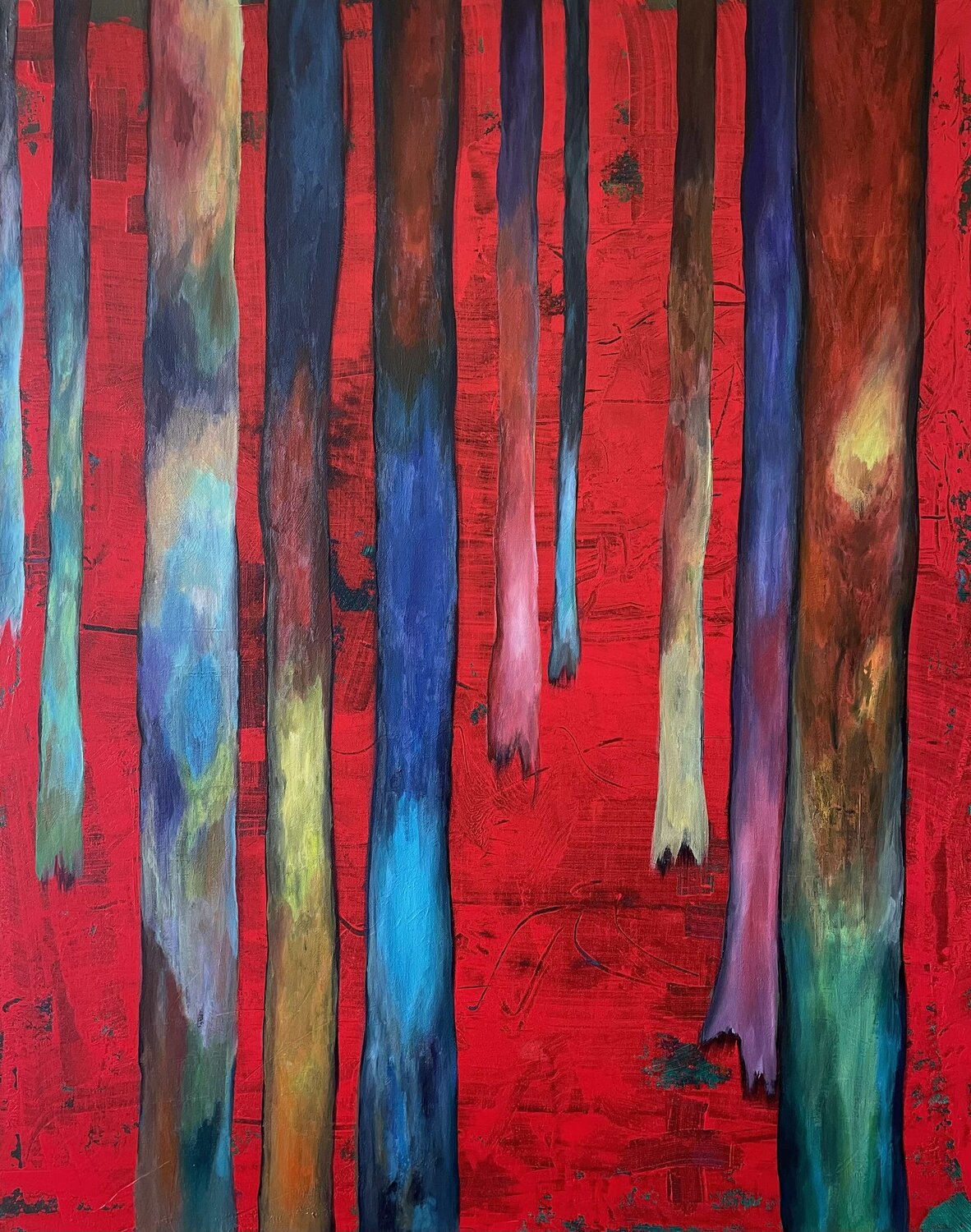 Stuck in the strange woods Sunyoung Kang Original painting for sale