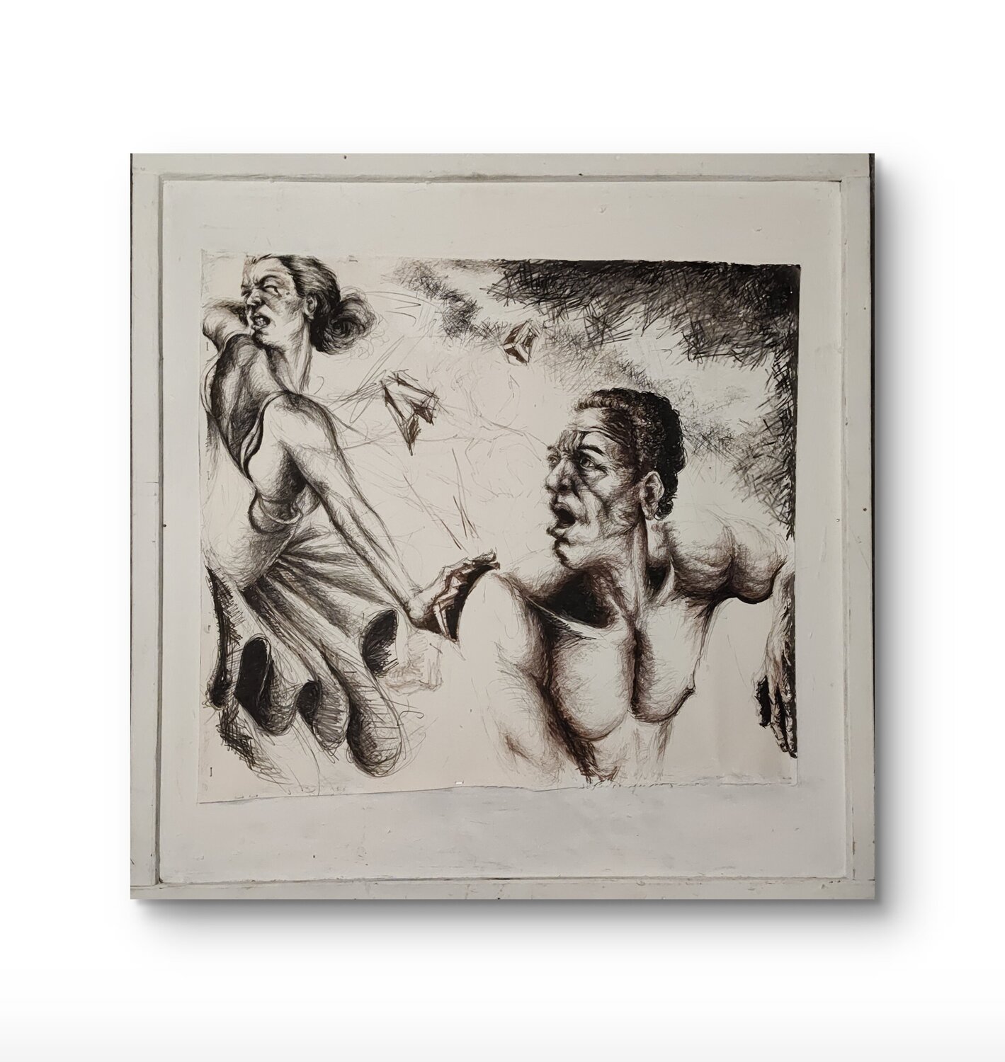 Rhythm of Motion Ominous Black Drawing for sale