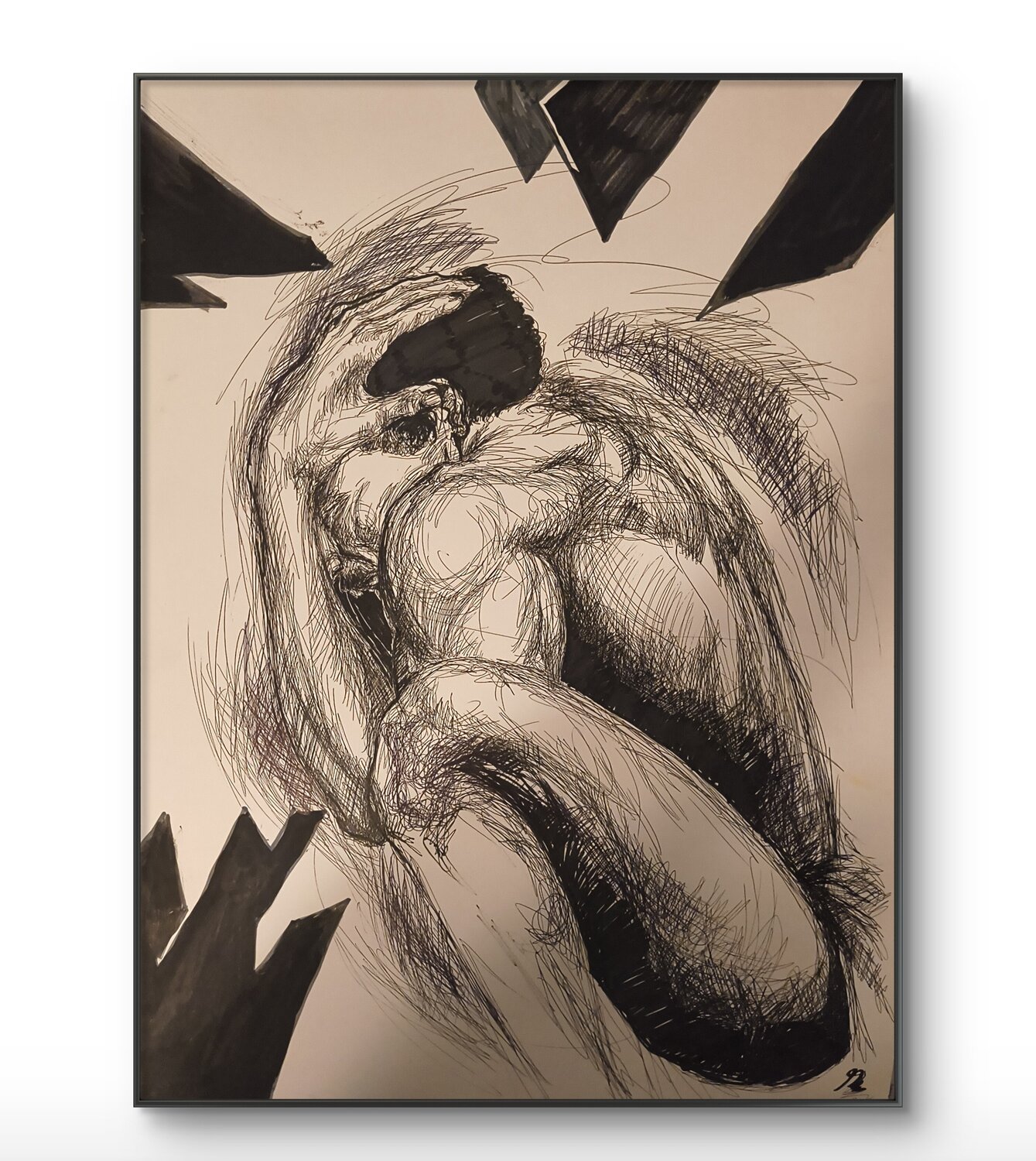 Enraged Figure Ominous Black Zeichnungen zu verkaufen