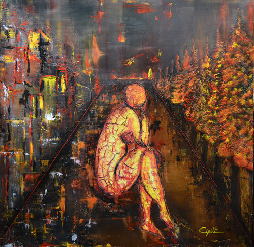L'OSCURITA' by Daniela Cipitì, Painting for Sale on Select