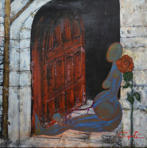 LA PORTA DEL MALE (opera ispirata all'omicidio di Giulia Tramontano) by Daniela Cipitì, Painting for Sale on Select