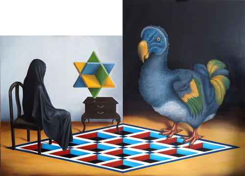 DIE DREIFALTIGKEIT DER ZEIT by Juan Miguel Restrepo Valdes, Painting for Sale on Select
