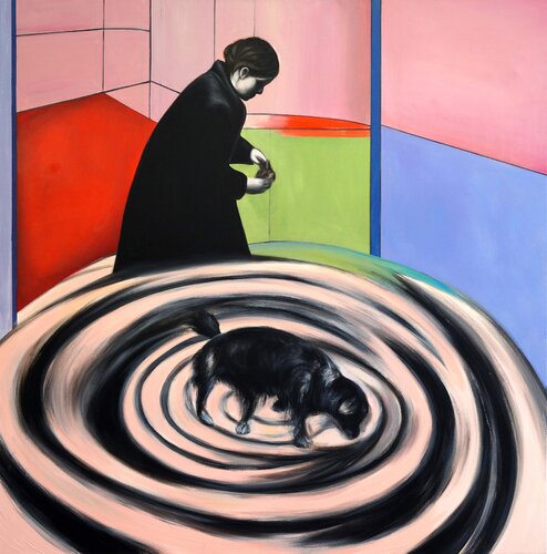 Die Spirale der Zeit verschlingt alles / la espiral del tiempo devora todo by Juan Miguel Restrepo Valdes, Painting for Sale on Select
