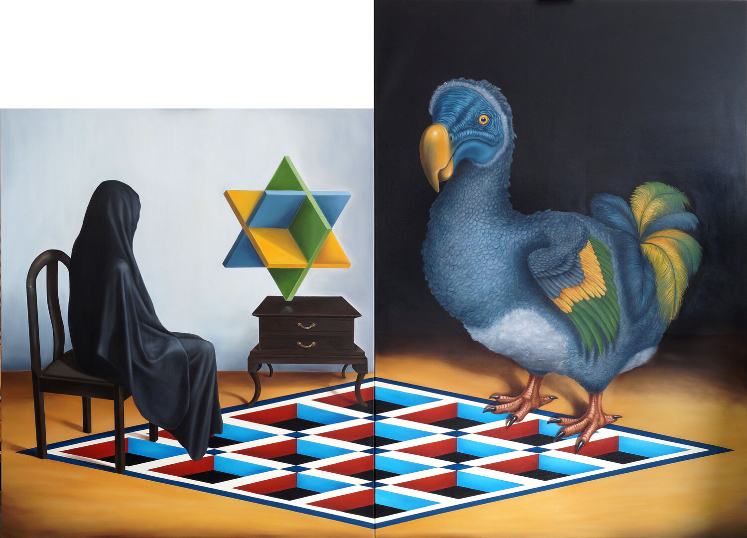 DIE DREIFALTIGKEIT DER ZEIT Juan Miguel Restrepo Valdes Original painting for sale