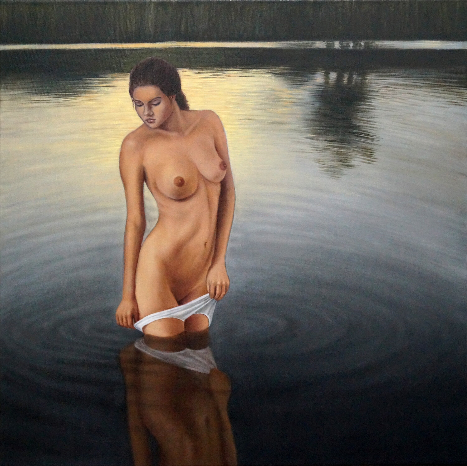 Badende Nymphe Juan Miguel Restrepo Valdes Original painting for sale