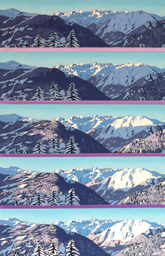 Savoleyres Sunrise, Verbier, Switzerland by Lucy Dunnett, Painting for Sale on Select