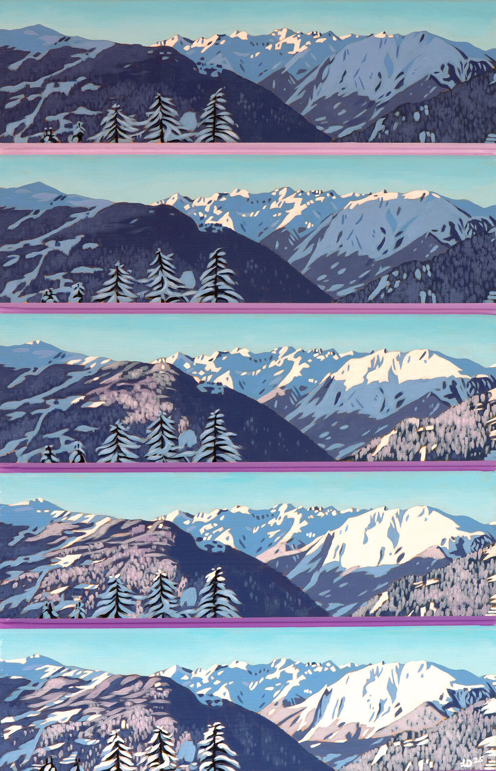 Savoleyres Sunrise, Verbier, Switzerland Lucy Dunnett Original painting for sale