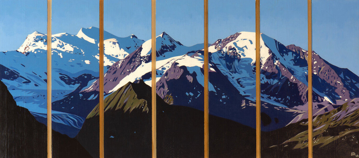 Sunrise from Cabane Mont Fort, Verbier Lucy Dunnett Original painting for sale