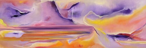CONTRASTI FLUIDI DI AMBRA E AMETISTA by Elisabetta Pienti, Painting for Sale on Select