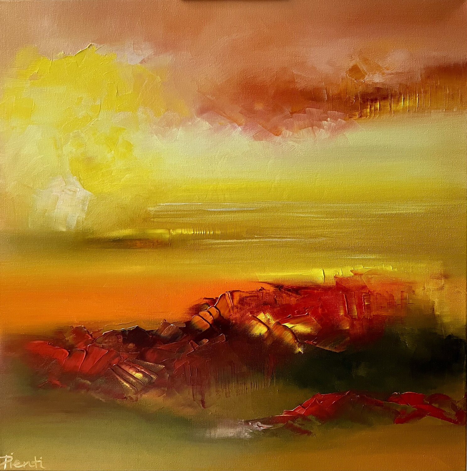 WAITING FOR THE RAIN (ASPETTANDO LA PIOGGIA) Elisabetta Pienti Original painting for sale