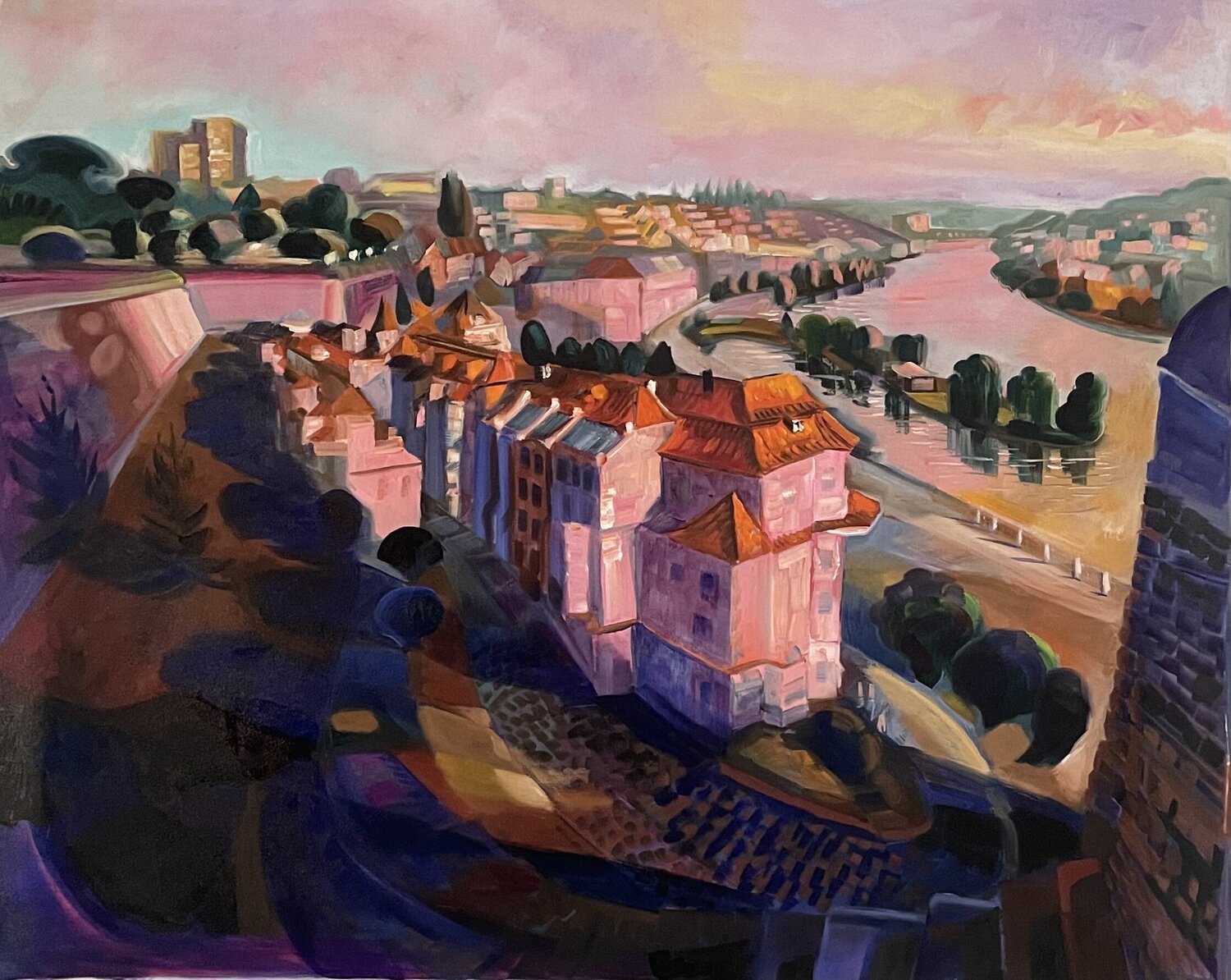 The Maternity hospital in Prague. Lukos Hey Original painting for sale