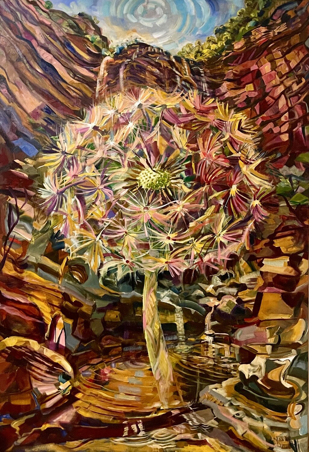 Dandelion Down Under Lukos Hey Original painting for sale