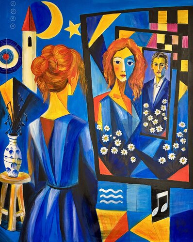 What Remains in the Mirror by Andreas Gerlach, Painting for Sale on Select