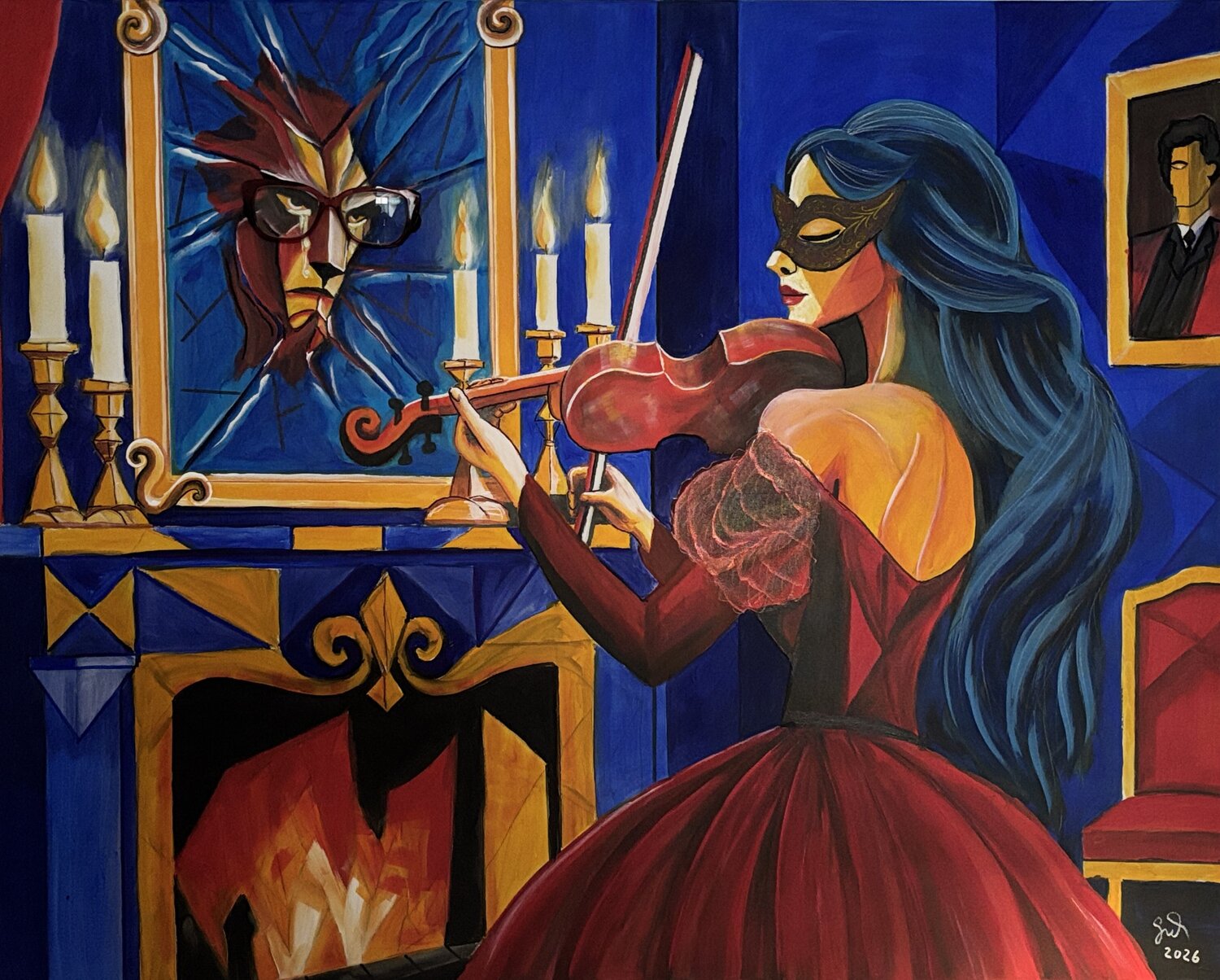 Beyond the Mask Andreas Gerlach Originalgemälde zu verkaufen