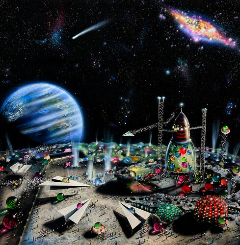 EL ARTEFACTO INTERPLANETARIO by Jesús Alcolea, Painting for Sale on Select