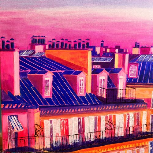 Paris, neon reveries. by Mónica Barbará, Painting for Sale on Select