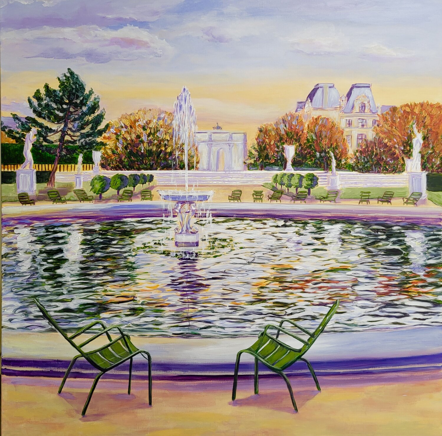 La invitación. Otoño en Tuileries Mónica Barbará Original painting for sale