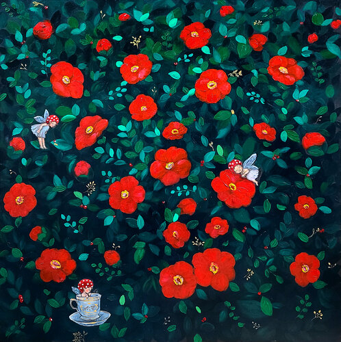 Manifestation: Camellia Garden by Eury (Yeahgean) Kim, Painting for Sale on Select