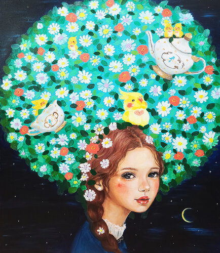 Manifestation: Chamomile Tea by Eury (Yeahgean) Kim, Painting for Sale on Select
