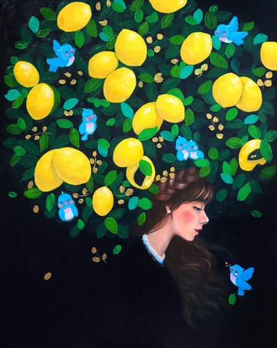 Manifestation: Lemon Girl by Eury (Yeahgean) Kim, Painting for Sale on Select