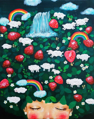 Manifestation: Strawberry Field by Eury (Yeahgean) Kim, Painting for Sale on Select