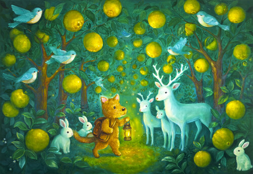 In the Glow of Yuza Light by Eury (Yeahgean) Kim, Painting for Sale on Select