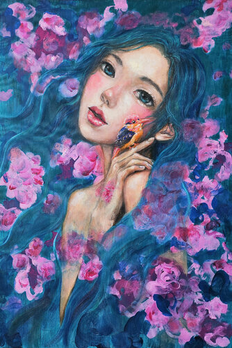The Lover: green by Eury (Yeahgean) Kim, Painting for Sale on Select