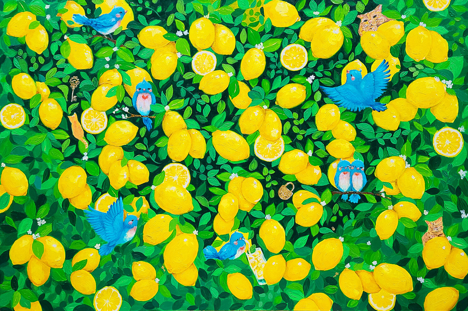 Manifestation: The lemon garden Eury (Yeahgean) Kim Original painting for sale