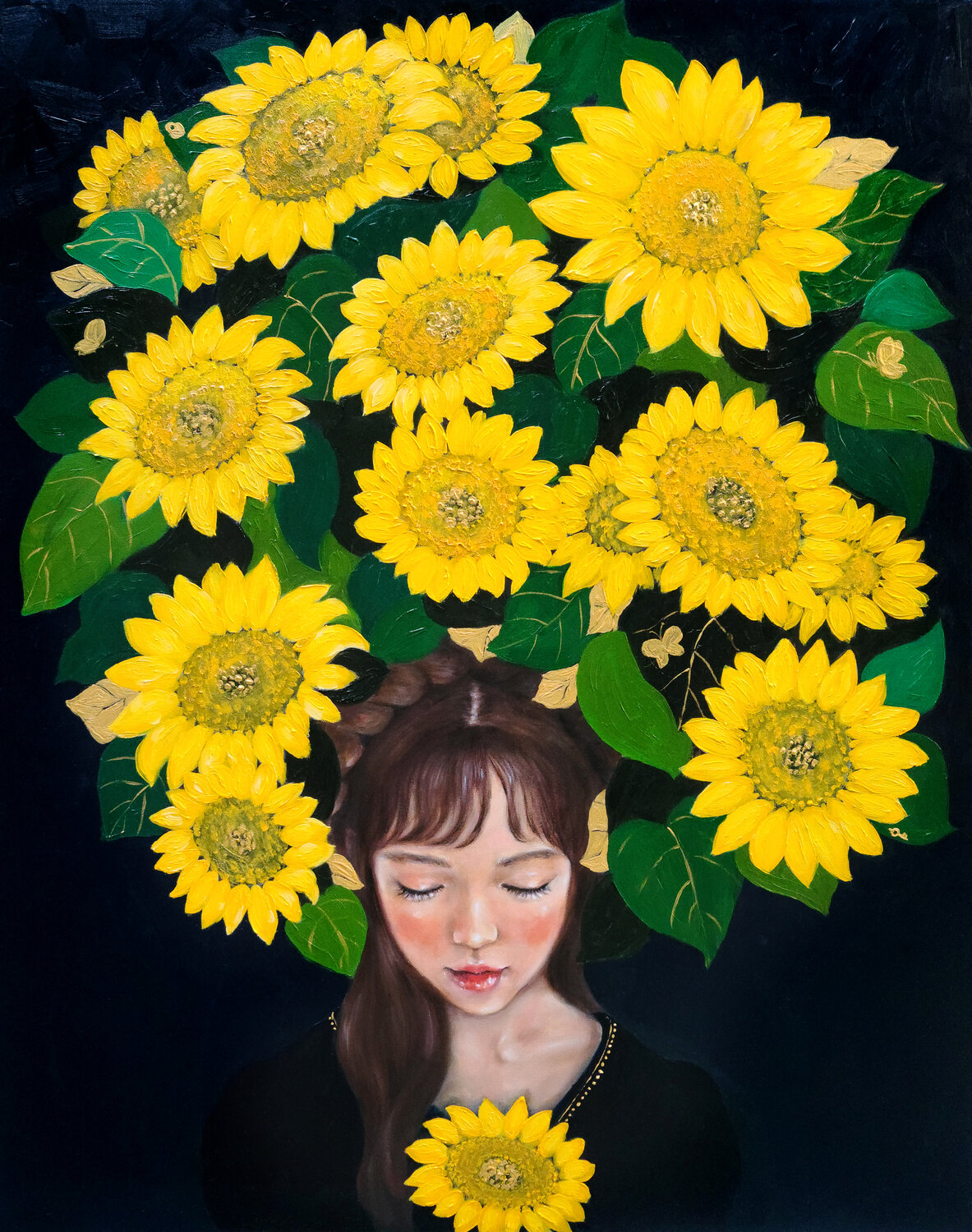 Manifestation: Sunflowers Eury (Yeahgean) Kim Original painting for sale