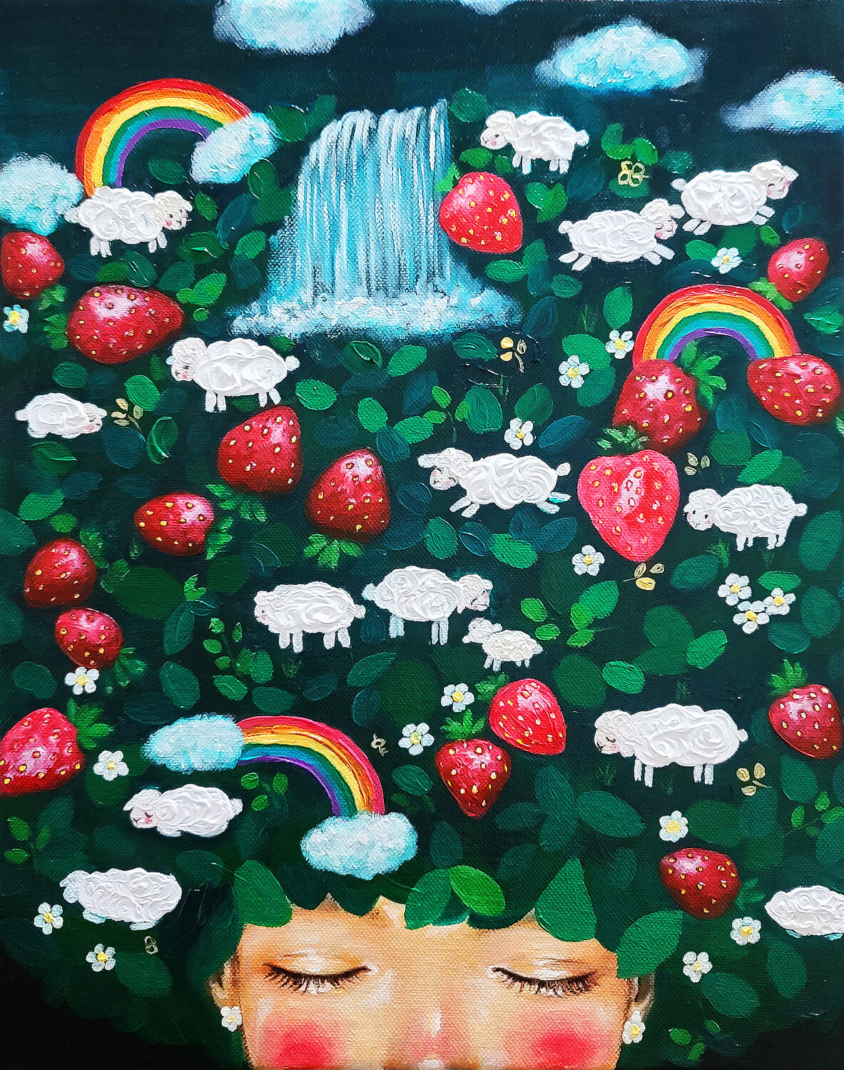 Manifestation: Strawberry Field Eury (Yeahgean) Kim Original painting for sale
