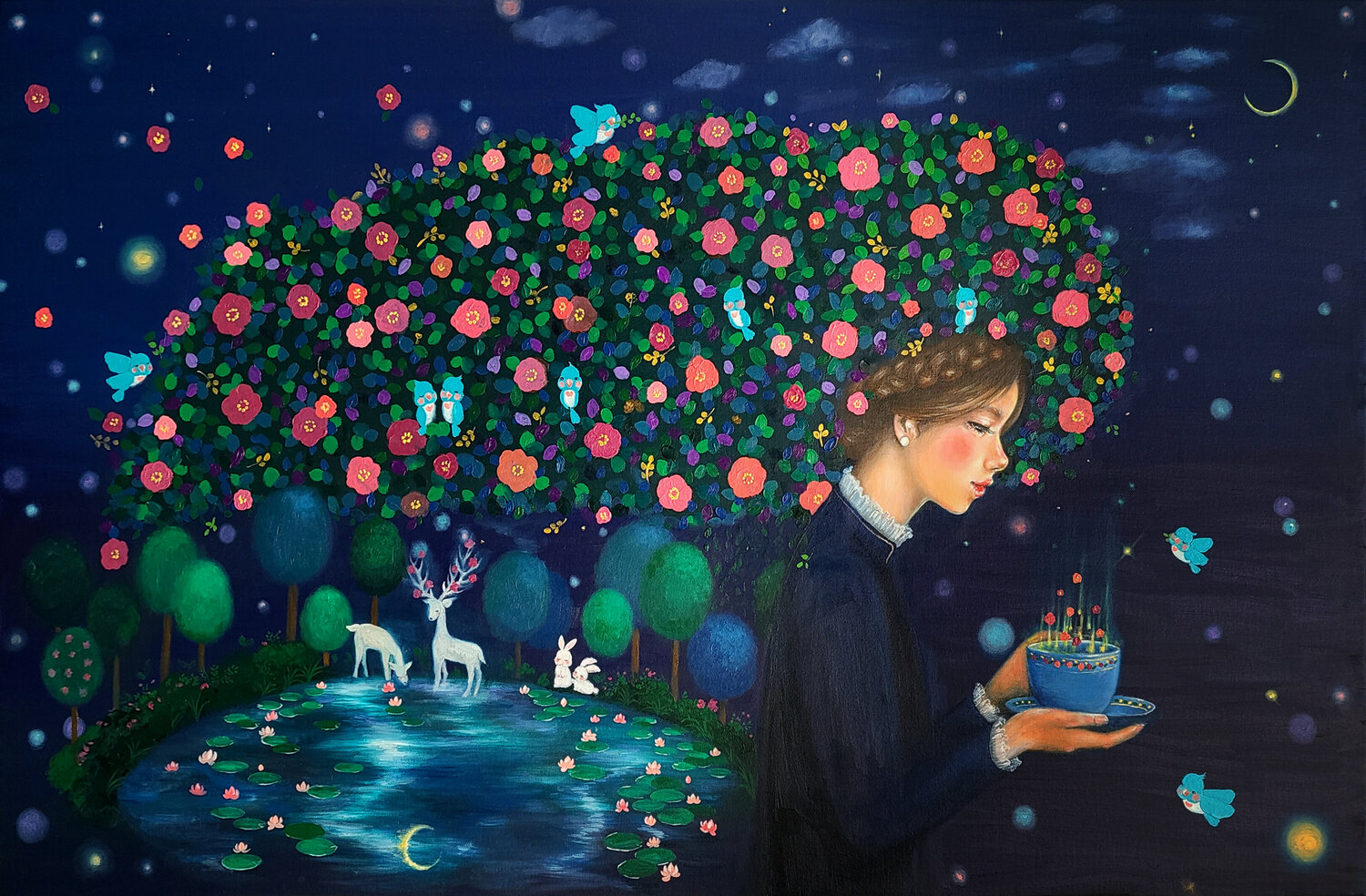 My little forest Eury (Yeahgean) Kim Original painting for sale
