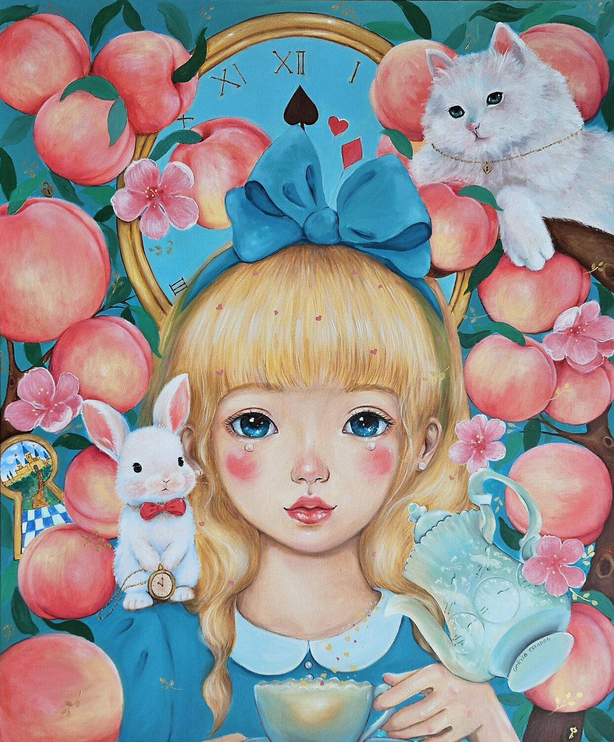 Alice in Peach Garden Eury (Yeahgean) Kim Original painting for sale