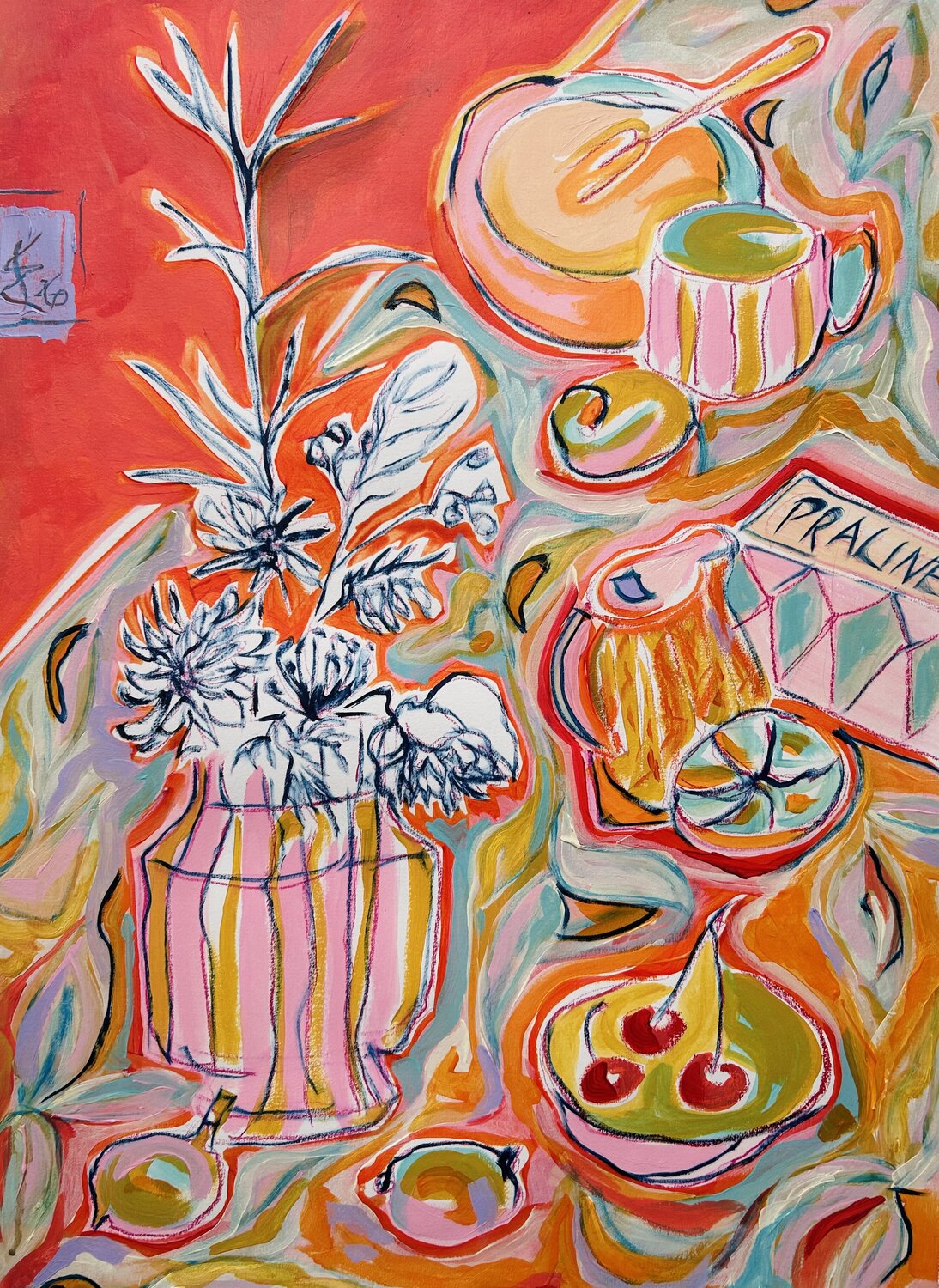 Linie und Fläche II Kristin Weyell Original painting for sale