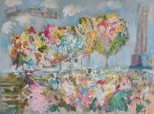 Summer trees by Valeria Morasso, Painting for Sale on Select