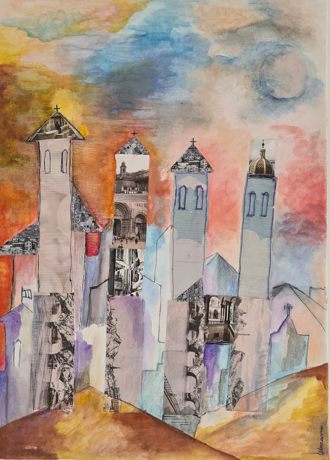 Romantic sunset Valeria Morasso Original painting for sale