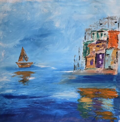 Quiete mediterranea by Elena Cantagalli, Painting for Sale on Select