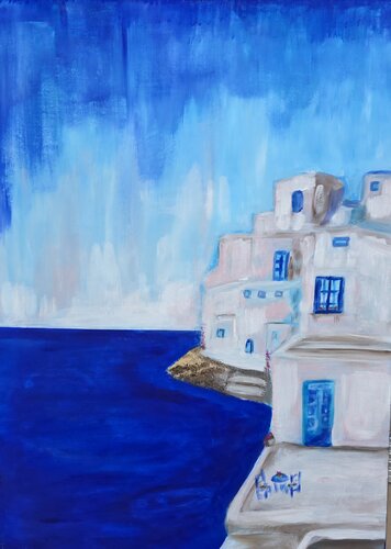 Affaccio nel blu by Elena Cantagalli, Painting for Sale on Select