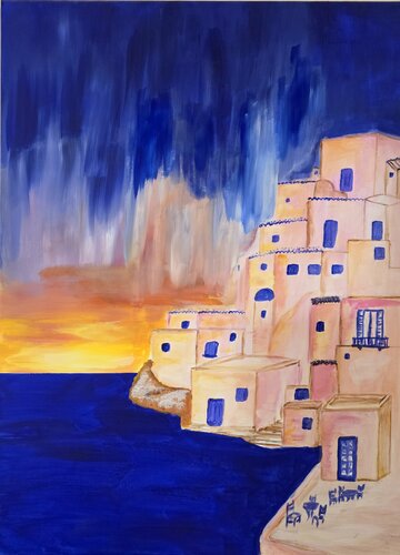 Tramonti sul blu by Elena Cantagalli, Painting for Sale on Select