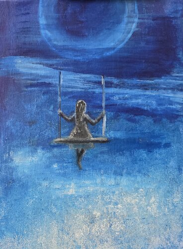 Sospesa nel blu by Elena Cantagalli, Painting for Sale on Select