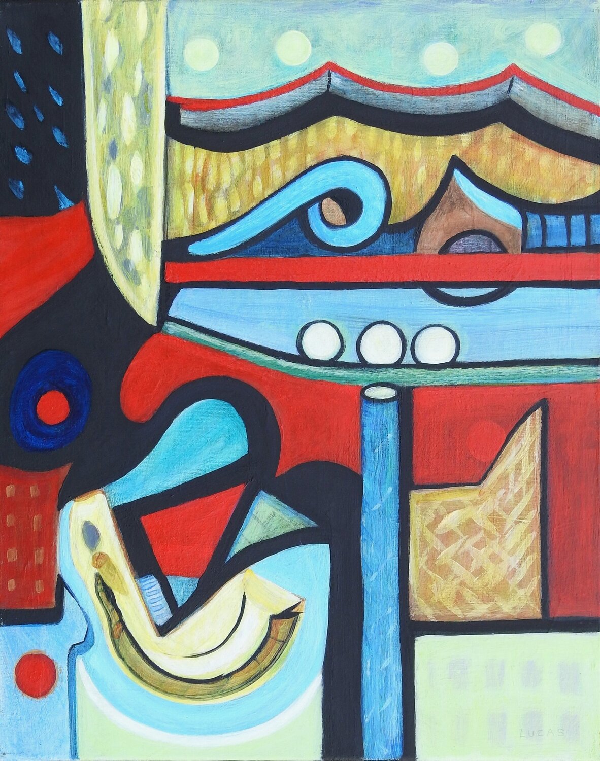 BALANCING ACT Stephen Lucas Original painting for sale