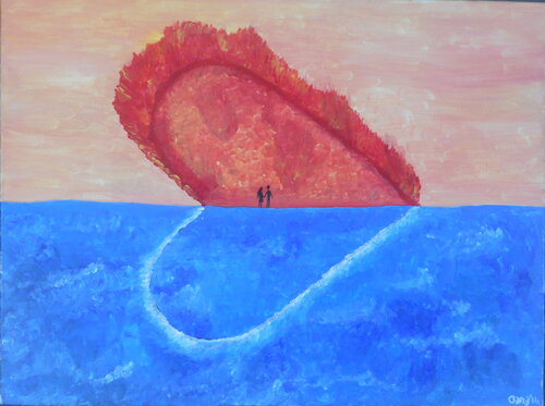 Burning Heart by Alexandra Albertsen, Painting for Sale on Select